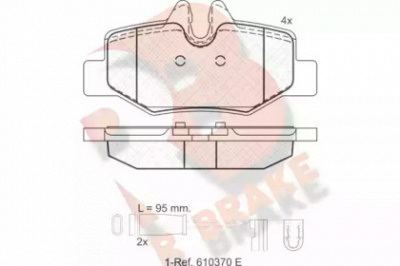 R BRAKE rb1676 -  Комплект тормозных колодок, дисковый тормоз